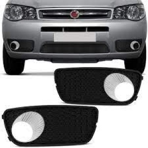 MOLDURA FAROL AUXILIAR PALIO/SIENA 04/05/06/07/08/09/10 COM FURO / COM COPO CROMADO ESQUERDO