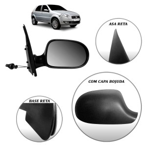 RETROVISOR  PALIO 11/ 4P C/C ATRACTIVE PE QUADRADO LD