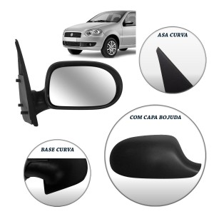 RETROVISOR PALIO FIRE 11/ 4P FIXO LD PE QUADRADO