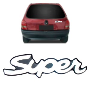 EMBLEMA (SUPER) CORSA 94/96 CROMADO FUNDO PRETO (RESINADO)