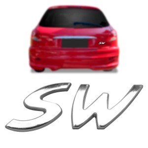 EMBLEMA (SW) PEUGEOT 206/ 207 TODOS CROMADO