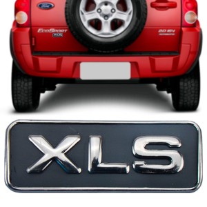 EMBLEMA PORTA MALAS (XLS) ECOSPORT 03/12 CROMADO FUNDO PRETO