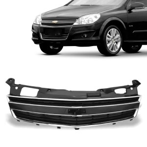 GRADE VECTRA 09/10/11/12 PRETA COM FRISO CROMADO