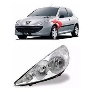 FAROL PEUGEOT 207 09/10/11/12/13/14 ESQUERDO CROMADO