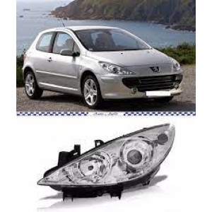 FAROL PEUGEOT 307 07/08/09/10/11/12/13/14 ESQ CROMADO