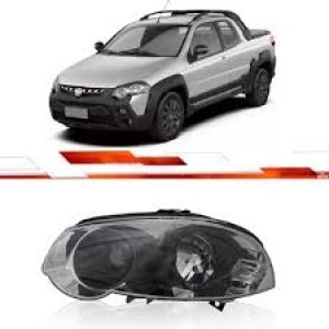 FAROL FIAT PALIO 08/13 CROMADO ARO PRETO DIREITO