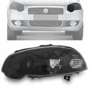 FAROL FIAT PALIO 08/13 MASCARA NEGRA ARO PRETO ESQ
