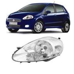FAROL FIAT PUNTO 08/09/10/11/12 CROMADO ESQUERDO