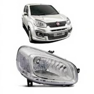 FAROL FIAT UNO 15/16/17/18 CROMADO DIREITO