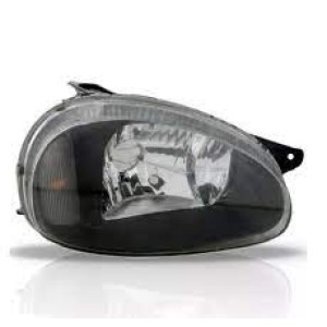 FAROL GM CORSA 00/10 CARCACA PRETA MASCARA NEGRA DIR