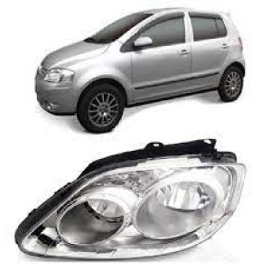 FAROL VW FOX 06/07/08/09/10 DUPLO CROMADO ESQUERDO