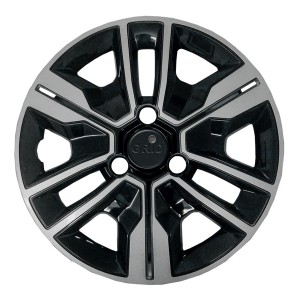 Calota Aro 14 Renault New Kwid Zen Todos 3 Furos Preto Prata