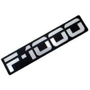 EMBLEMA (F-1000) FORD F1000 88/95 CROMADO COM FUNDO PRETO