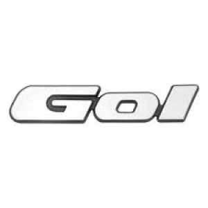 EMBLEMA (GOL) VW GOL 90/96 CINZA COM FUNDO PRETO