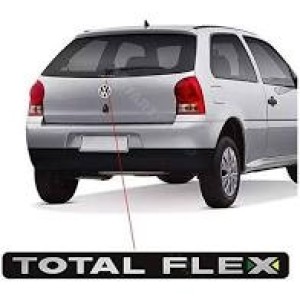 EMBLEMA (TOTAL FLEX) VW TODOS 03/12 PRATA COM FUNDO PRETO RESINADO